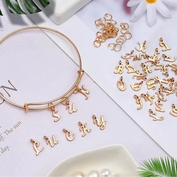125pc Gold Alphabet Letters Charms Bracelet & More Jewelry Making Mega Bundle - Picture 16 of 16